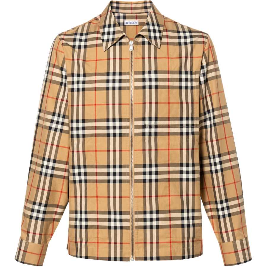 Burberry Jackets Men's Khaki Lapel Moderate Straight Fit