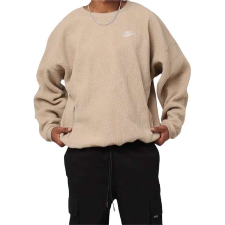 Nike Nike Fleece Tops Men's Khaki Crew Neck Moderate