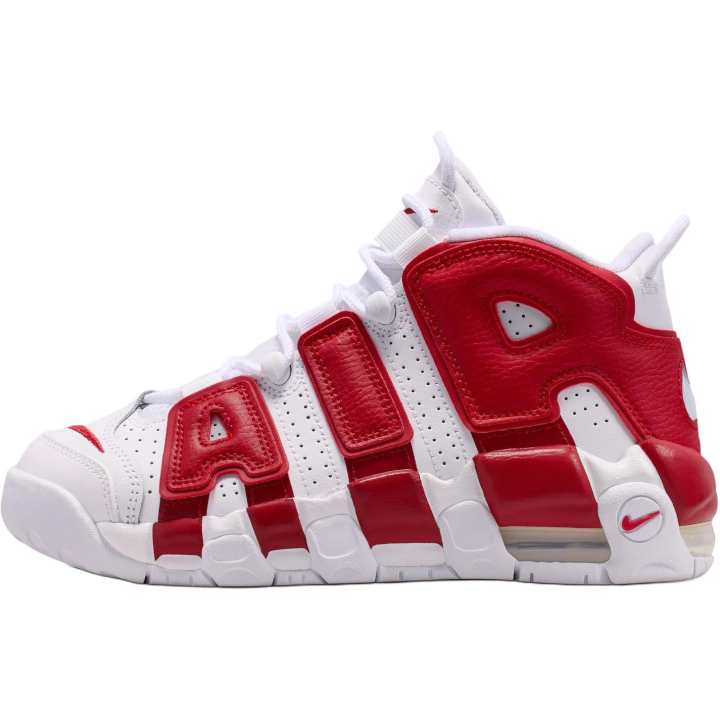 Nike Nike Air More Uptempo Mid top Basketball Shoes White Red Unisex