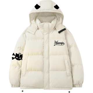 HUANQIU Down Jackets Unisex Hooded Thickened Puffer Jacket