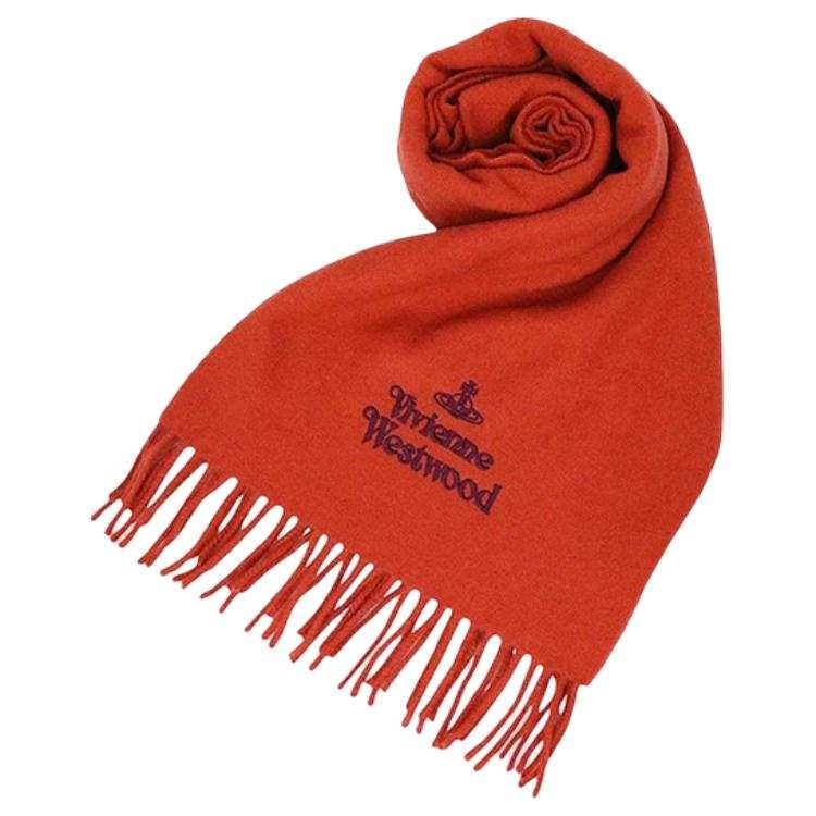 Vivienne Westwood Logo embroidered Wool Scarf