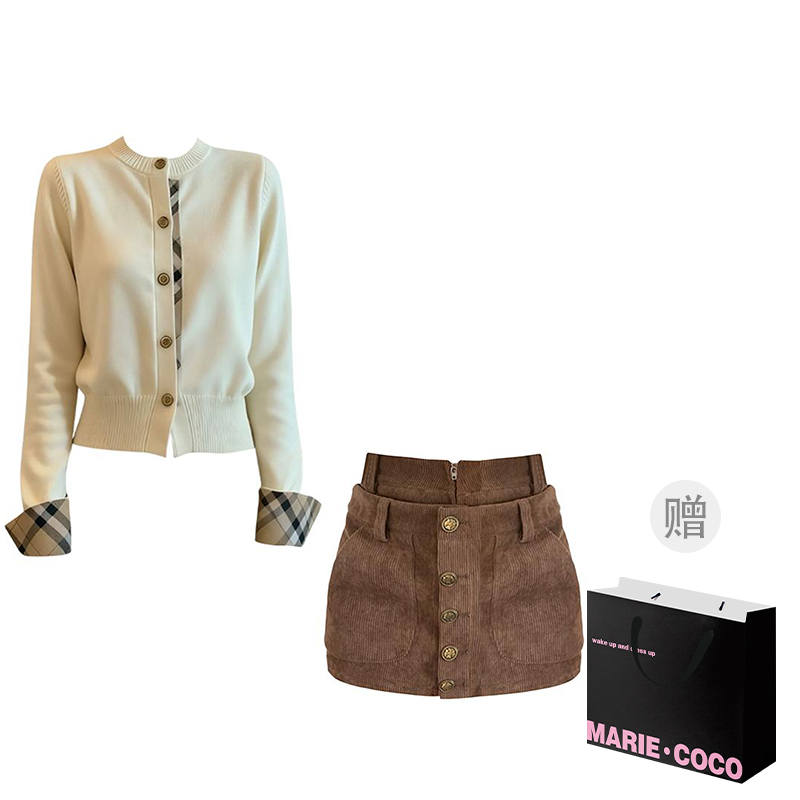 MARIE·COCO Two Piece Skirt Sets Women's Crew Neck Moderate Short