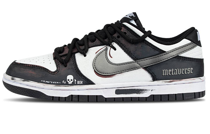 Nike Nike Leather Coverage Slip Resistant Low top Skateboard Shoes Unisex Black Gray