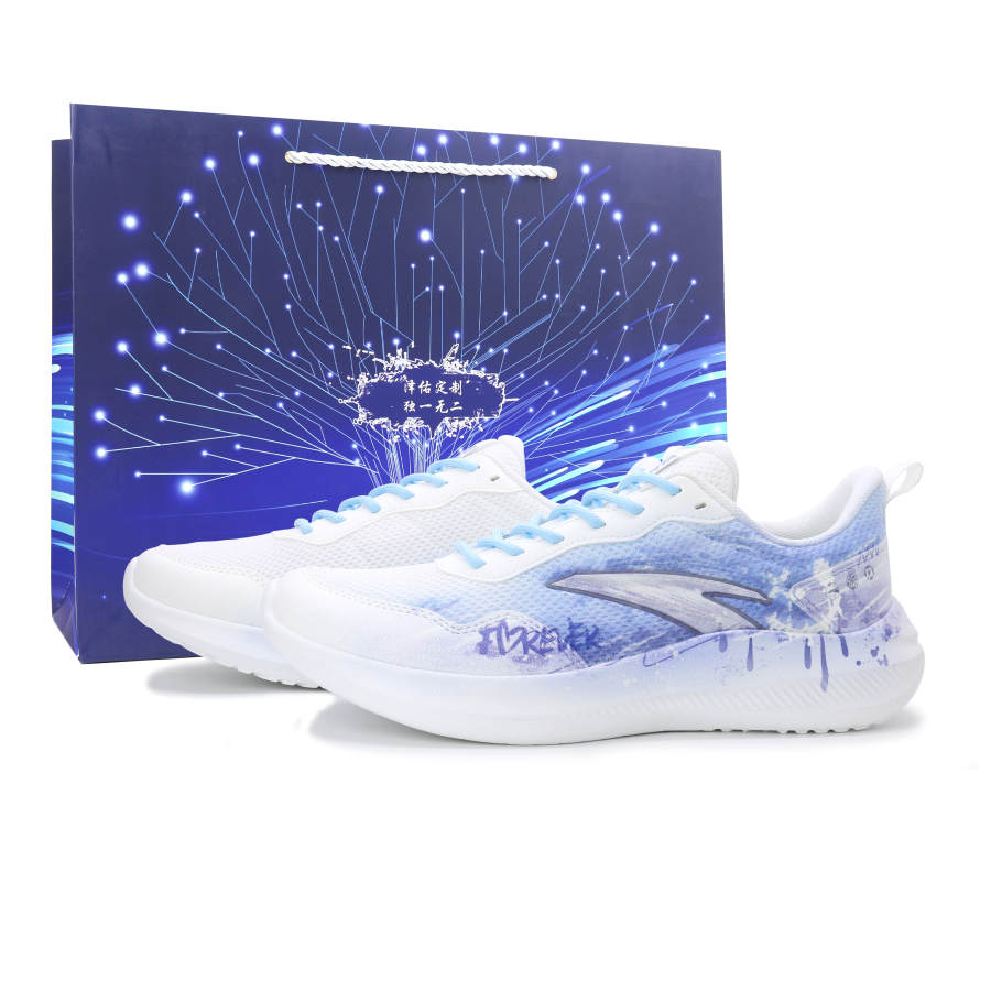 Anta Sky Abrasion Resistant Lightweight Low top City Commuting Running Shoes Men's Blue White Purple