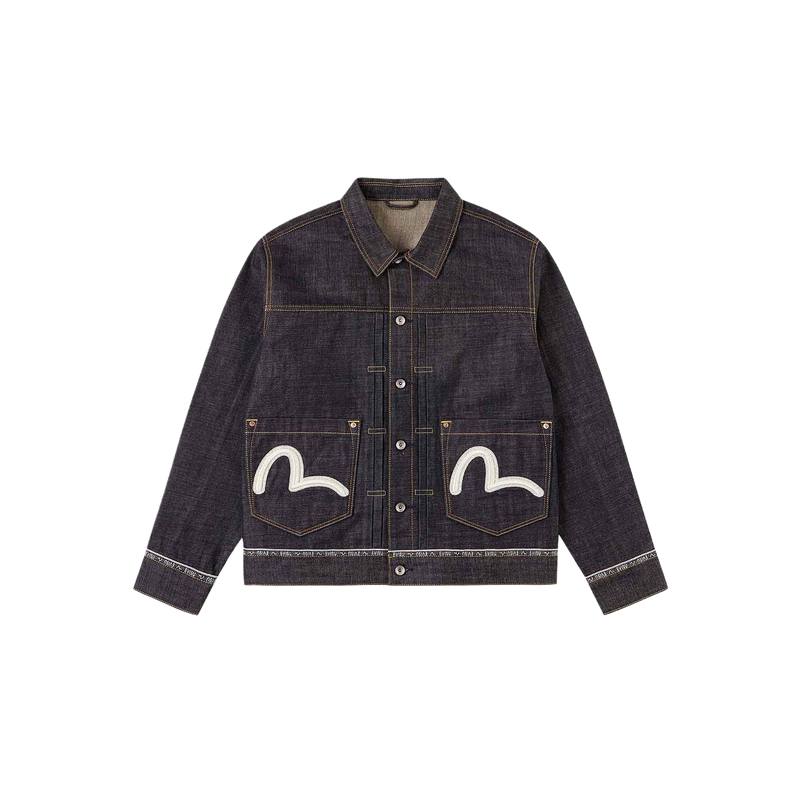 EVISU EVISU Denim Jackets Men's Denim Blue Lapel Moderate Other