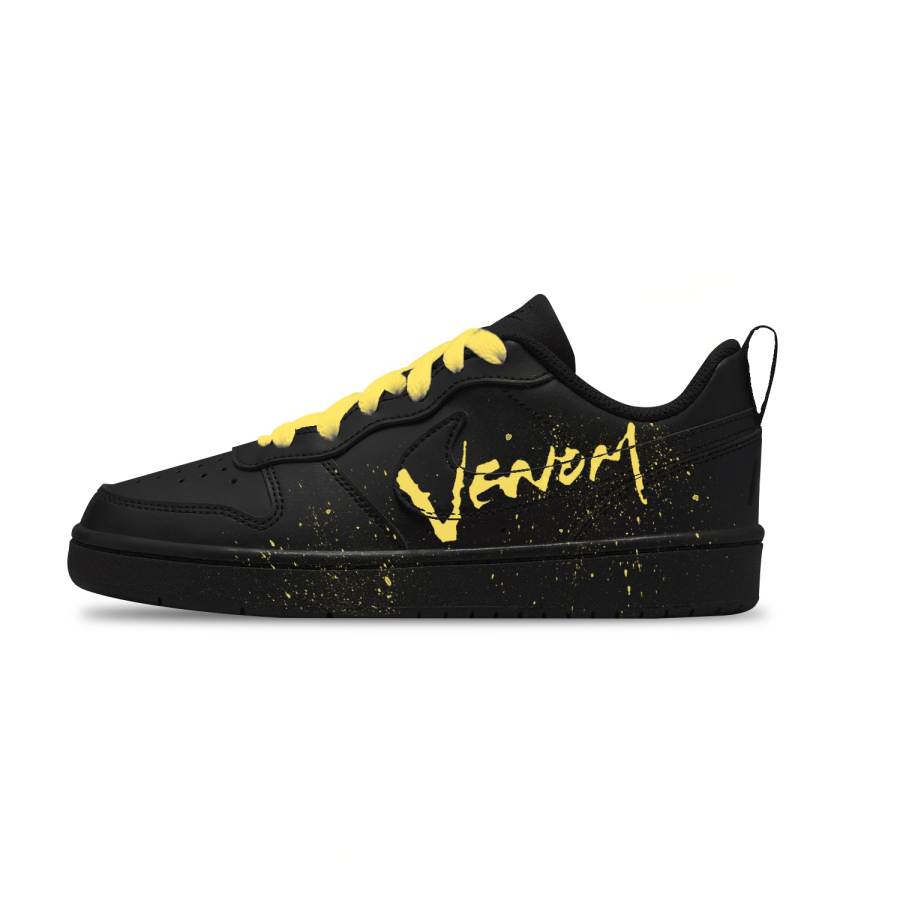 Nike Nike Court Borough Yellow V Abrasion Resistant Breathable Low top Kids' Skateboarding Shoes Black Unisex