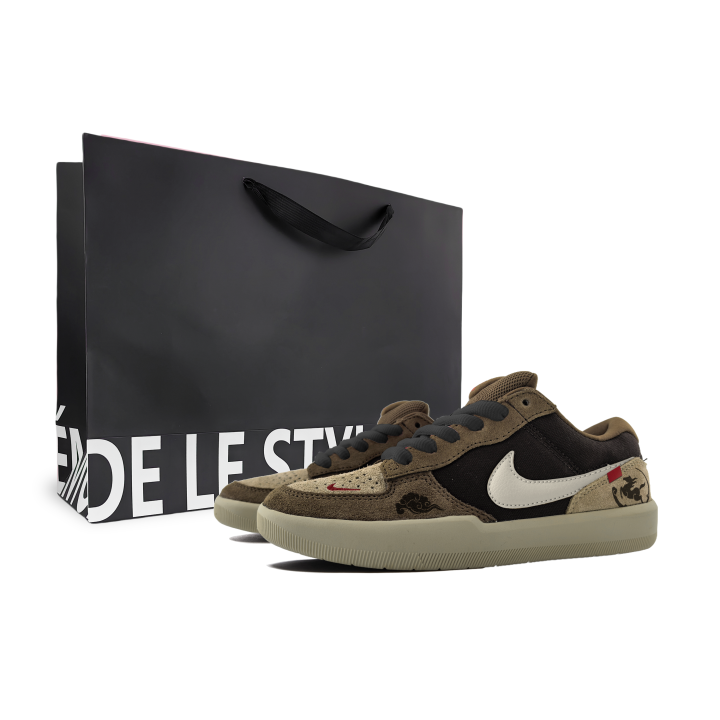 Nike Nike SB Force 58 Abrasion Resistant Abrasion Resistant Low top Skateboard Shoes Unisex Brown