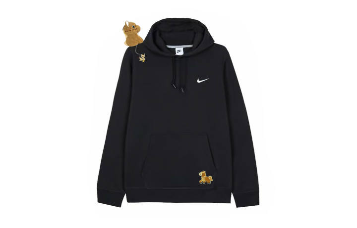 Nike Nike Club Sweatshirts Unisex Black Hooded Moderate Regular