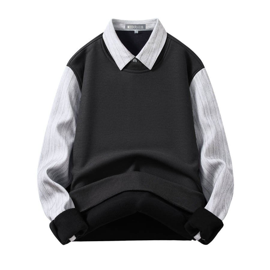 Hodo Knitwear Men's Lapel Thickened And Fleece Lined