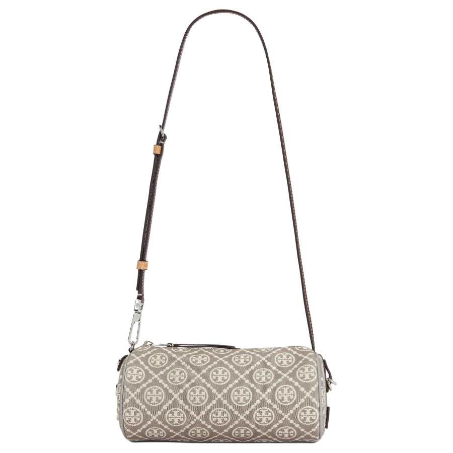 TORY BURCH T Monogram Fabric Shoulder Bag, Crossbody Bag Women's Gray