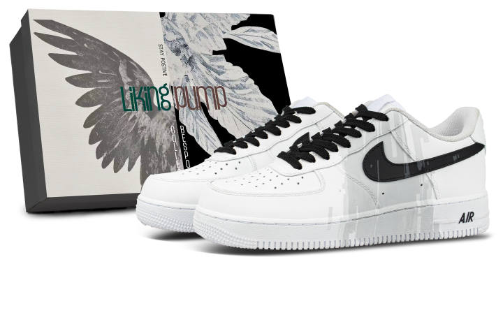 Nike Nike Air Force 1 Leather Coverage Low top Skateboard Shoes Unisex Black White Gray