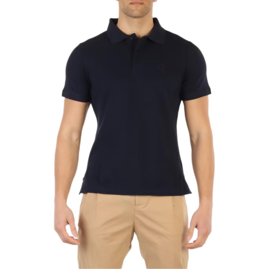 TRUSSARDI Polo Shirts Men's Black Polo Collar Moderate Straight Fit