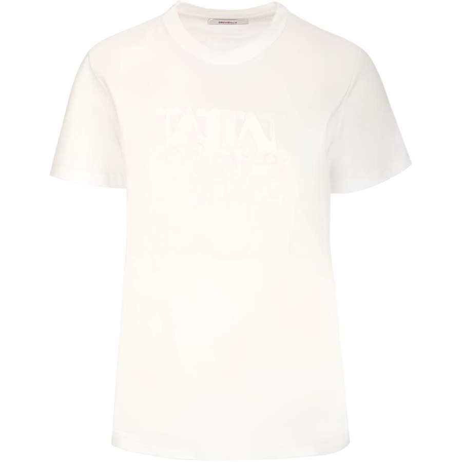 MaxMara T Shirts Women's White Crew Neck Moderate Straight Fit