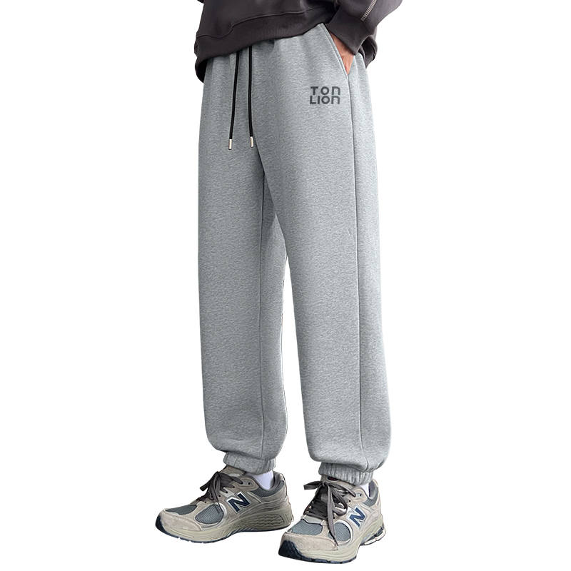 Tonlion Casual Pants Unisex Thickened And Fleece Lined Cuffed Pants