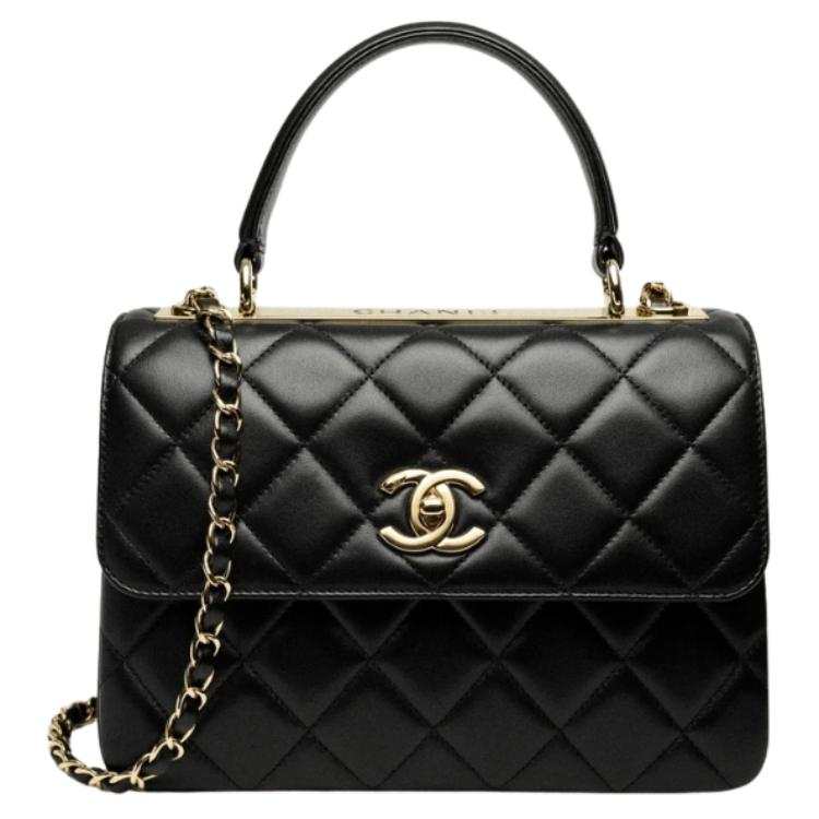 CHANEL Trendy Cc Lambskin Handbag, Shoulder Bag, Crossbody Bag Small Women's Black
