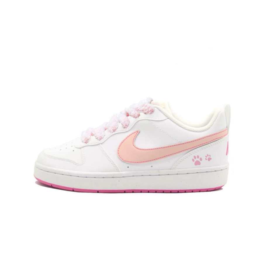 Nike Nike Court Borough Meowth Milk Meowth Low top Skateboard Shoes Women's Pink White