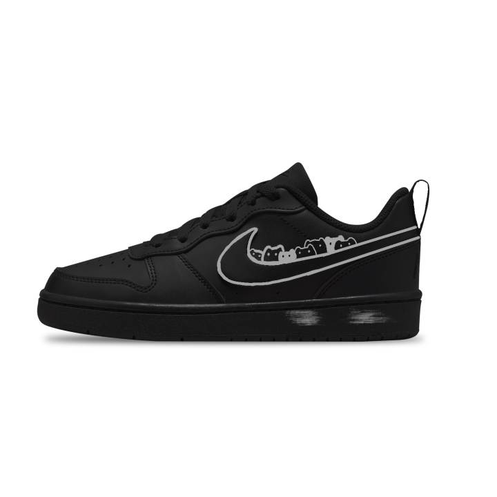 Nike Nike Court Borough Leather Cartoon Pattern Slip Resistant Abrasion Resistant Low top Kids' Skateboarding Shoes Unisex