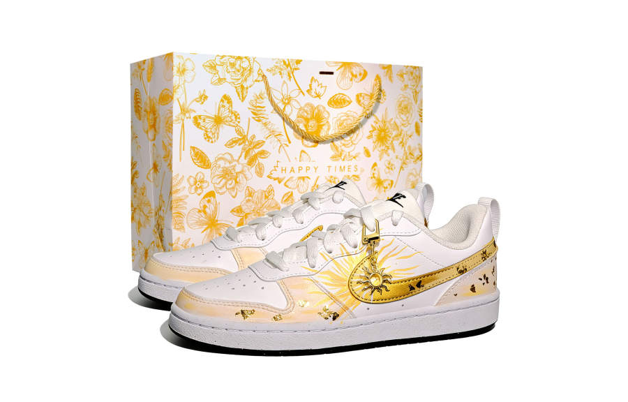 Nike Nike Court Borough Icarros Synthetic Leather Low top Kids' Skateboarding Shoes White Kids'