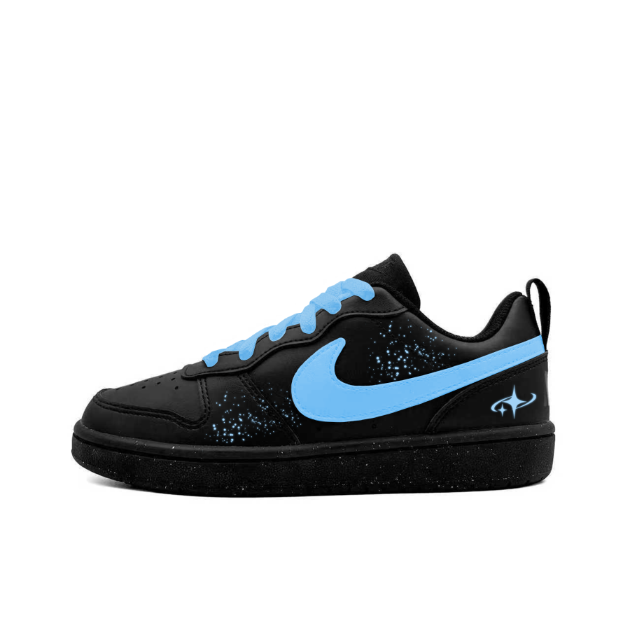 Nike Nike Court Borough Dark Night Blue Star Leather Slip Resistant Abrasion Resistant Kids' Skateboarding Shoes Blue