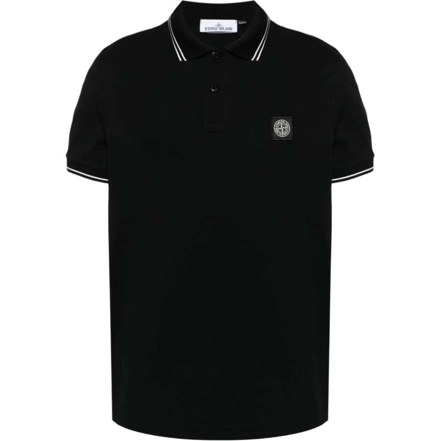 Stone Island logo-patch polo shirt