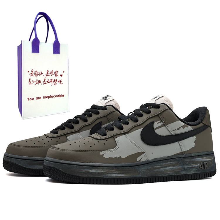 Nike Nike Air Force 1 Green Shadow Mystery Leather Wrapping, Wear Resistant And Non Slip