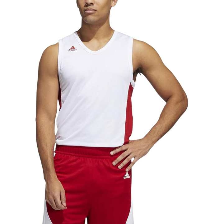 Adidas Adidas Tank Tops Men's White V Neck Moderate Straight Fit