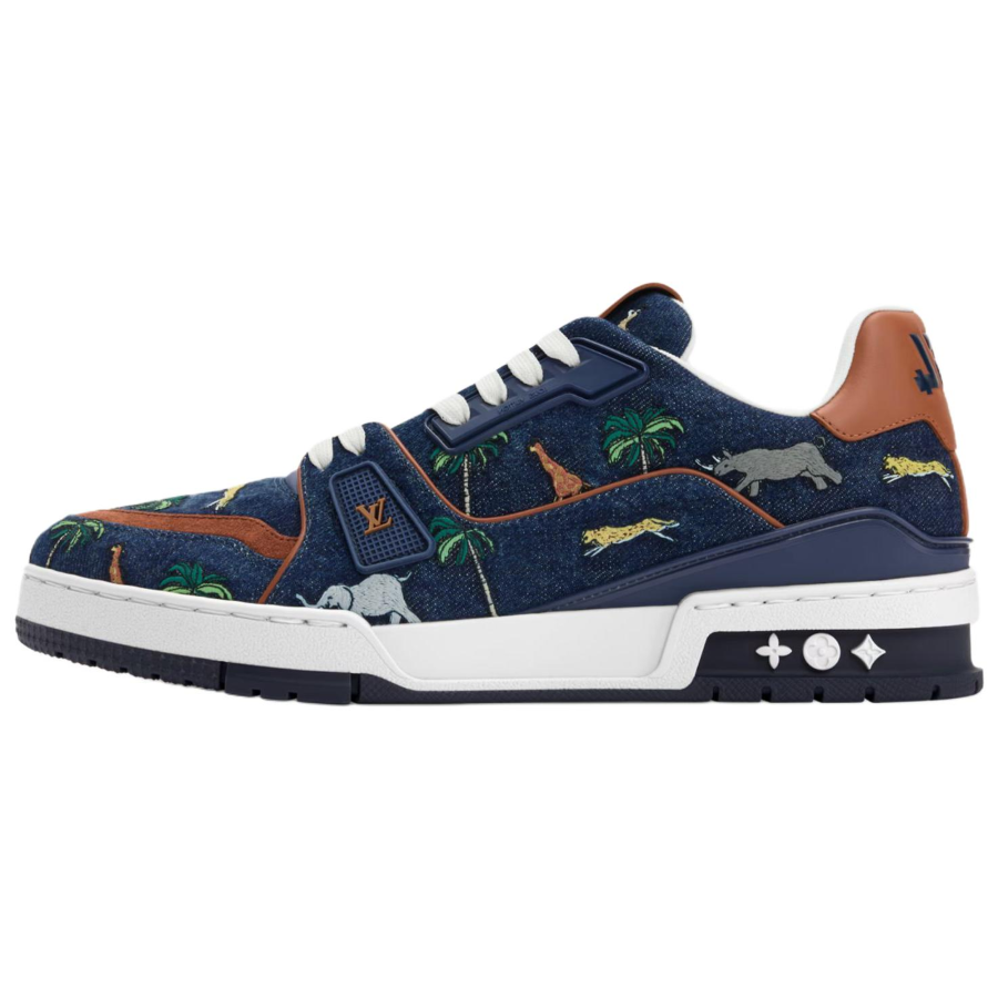 LOUIS VUITTON x The Darjeeling Limited Collaboration Trainer Low top Skateboard Shoes Men's Blue