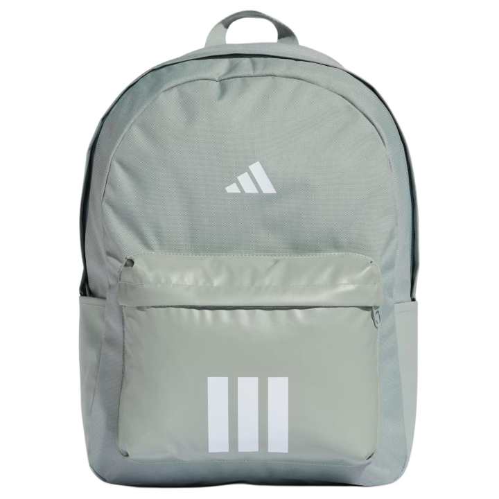 Adidas Adidas 3 StripesSportswear Plain Weave Fabric Backpack Unisex Wonder Light Gray & Green & White