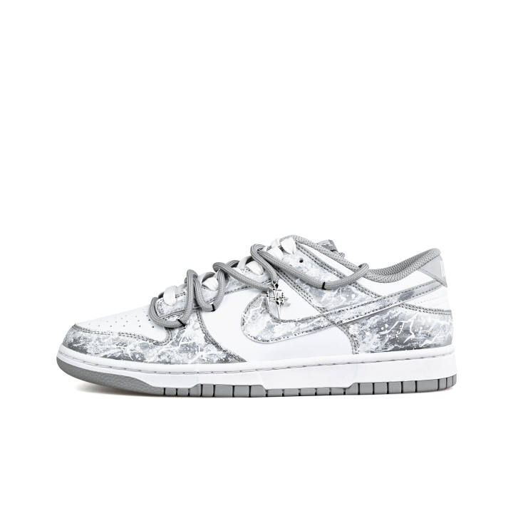 Nike Nike Dunk Slip Resistant, Abrasion Resistant, Breathable, Height Increasing Low top Skateboard Shoes Unisex Gray White