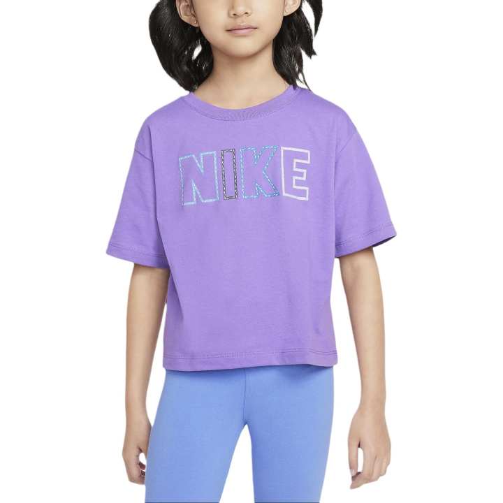 Nike Pre school Nike T Shirt Black Raspberry