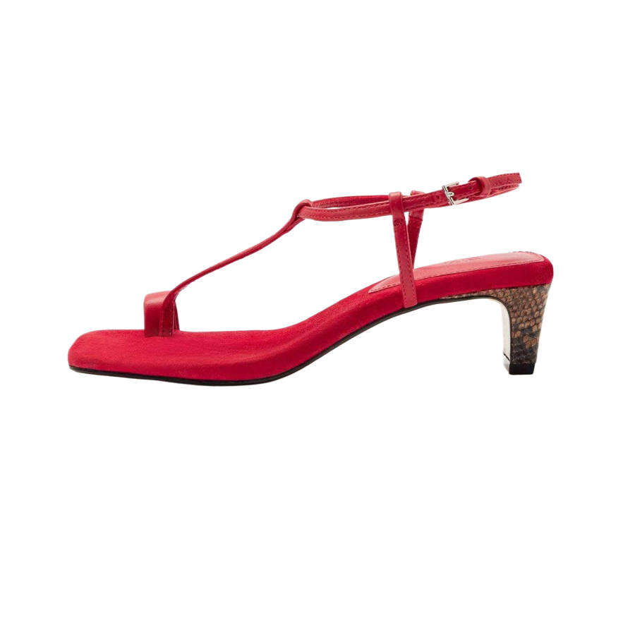 ZARA Sheepskin One Strap Sandals 5CM Women's