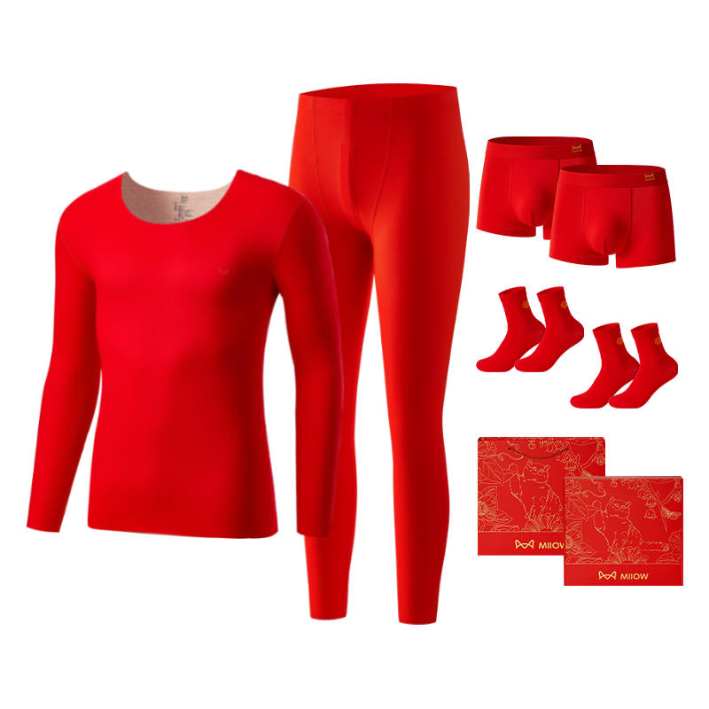 MIIOW MIIOW Prosperity Zodiac Year Collection Thermal Set Men's Red