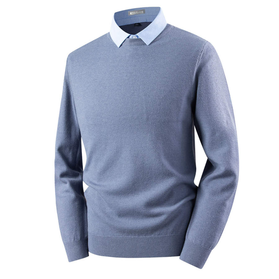 Hodo Hodo Sweaters Men's Shirt Collar Thickened