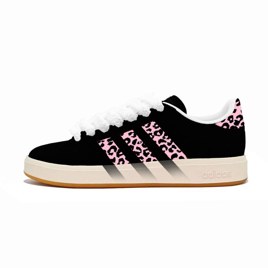 Adidas Adidas Grand Court Base 00s Night Pink Abrasion Resistant Slip Resistant Low top Skateboard Shoes Unisex Black Pink
