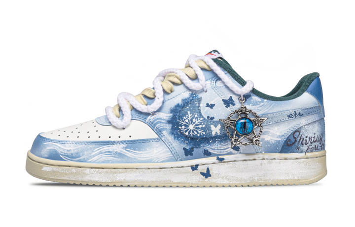 Nike Nike Court Vision 1 Crushed Snow Butterfly Low top Skateboard Shoes Unisex Blue White