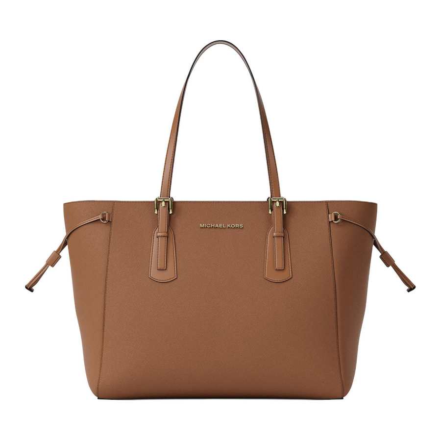 MICHAEL KORS Voyager Saffiano Leather Shoulder Bag Large Women's Leather Brown