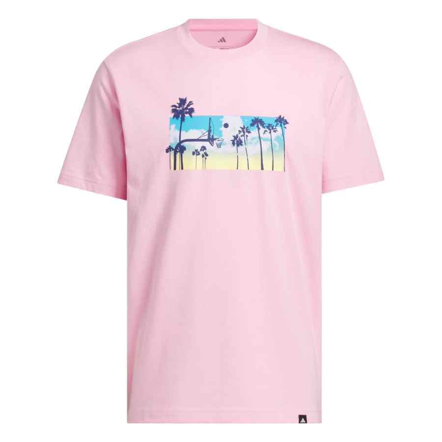 Adidas Adidas T Shirts Men's True Pink Crew Neck Moderate Straight Fit
