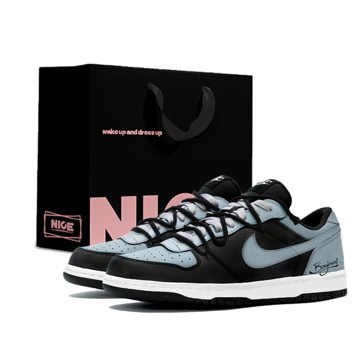 Nike Nike Big Shopping Bag, BlueTrack Whisper Leather Cushioning Low top Skateboard Shoes Men's Blue Black