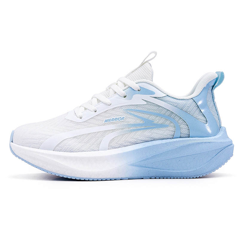 Warrior Cushioning Abrasion Resistant Breathable Low top Running Shoes Women's White Blue