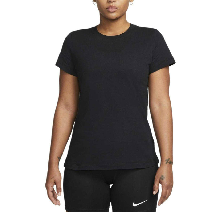Nike Nike T Shirts Women's Black/White Crew Neck Moderate Straight Fit