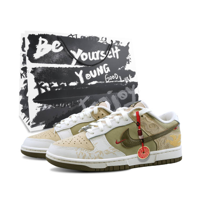 Nike Nike Dunk Pegasus Pack Horse Year CNY Golden Cloud, Special Shopping Bag Abrasion Resistant Low top Skateboard Shoes