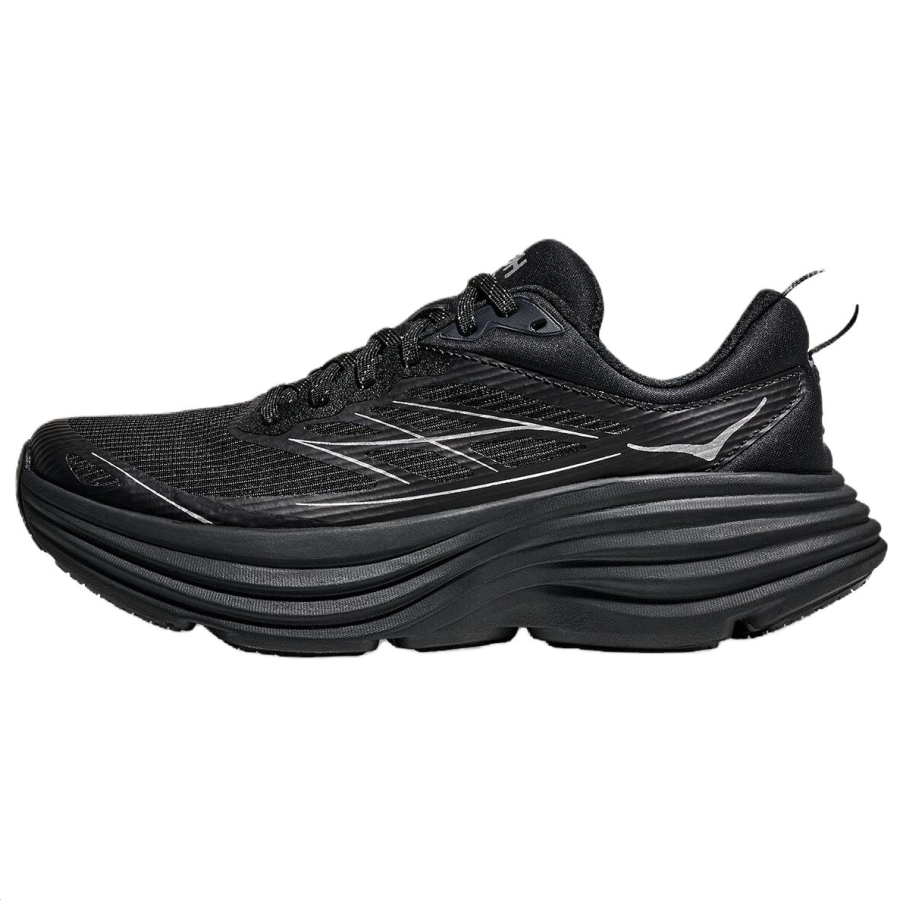 HOKA ONE ONE Bondi 8 Textile, Synthetic Leather Low top Casual Running Shoes Unisex Black