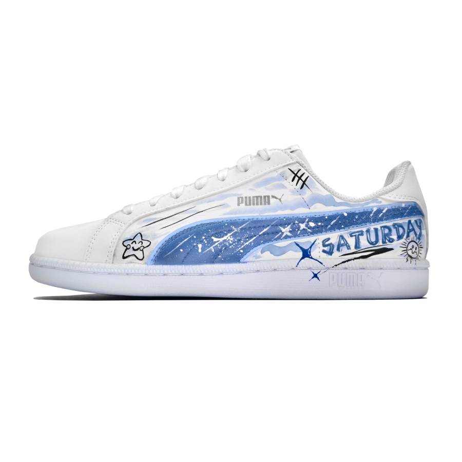 PUMA Smash Abrasion Resistant Slip Resistant Low top Skateboard Shoes Unisex Blue