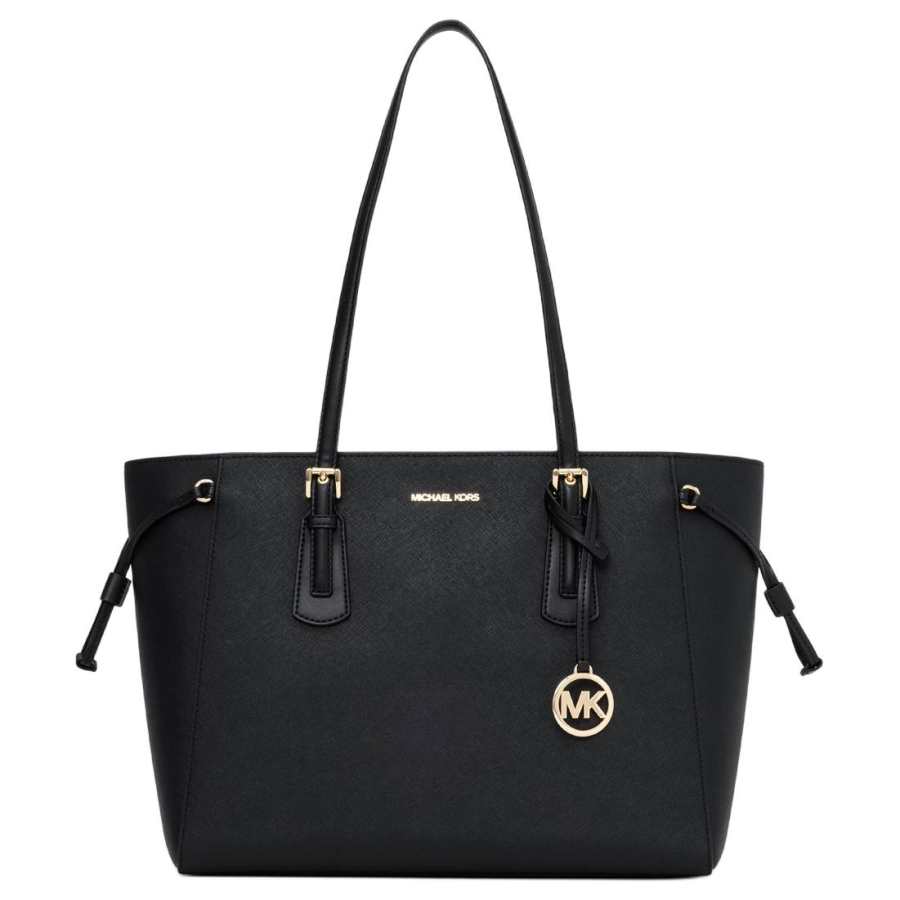 MICHAEL KORS Voyager Cow Leather Shoulder Bag Large Women's Black