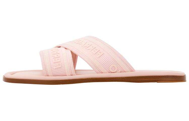 Ferragamo FERRAGAMO Logo-jacquard Crossover-strap Slides