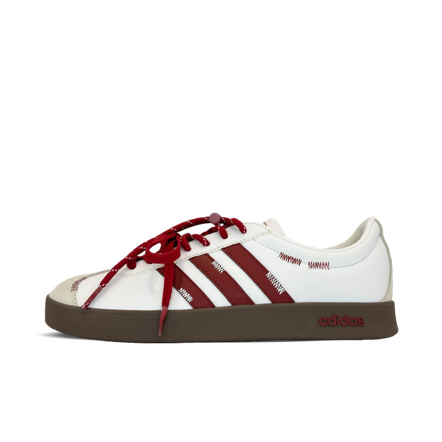 Adidas Adidas Vl Court Classic Red Berry Song Abrasion Resistant Abrasion Resistant Low top Skateboard Shoes Women's Red