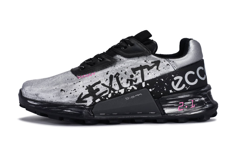 Ecco Cushioning Slip Resistant Cushioning Slip Resistant Low top Running Shoes Men's Black Silver