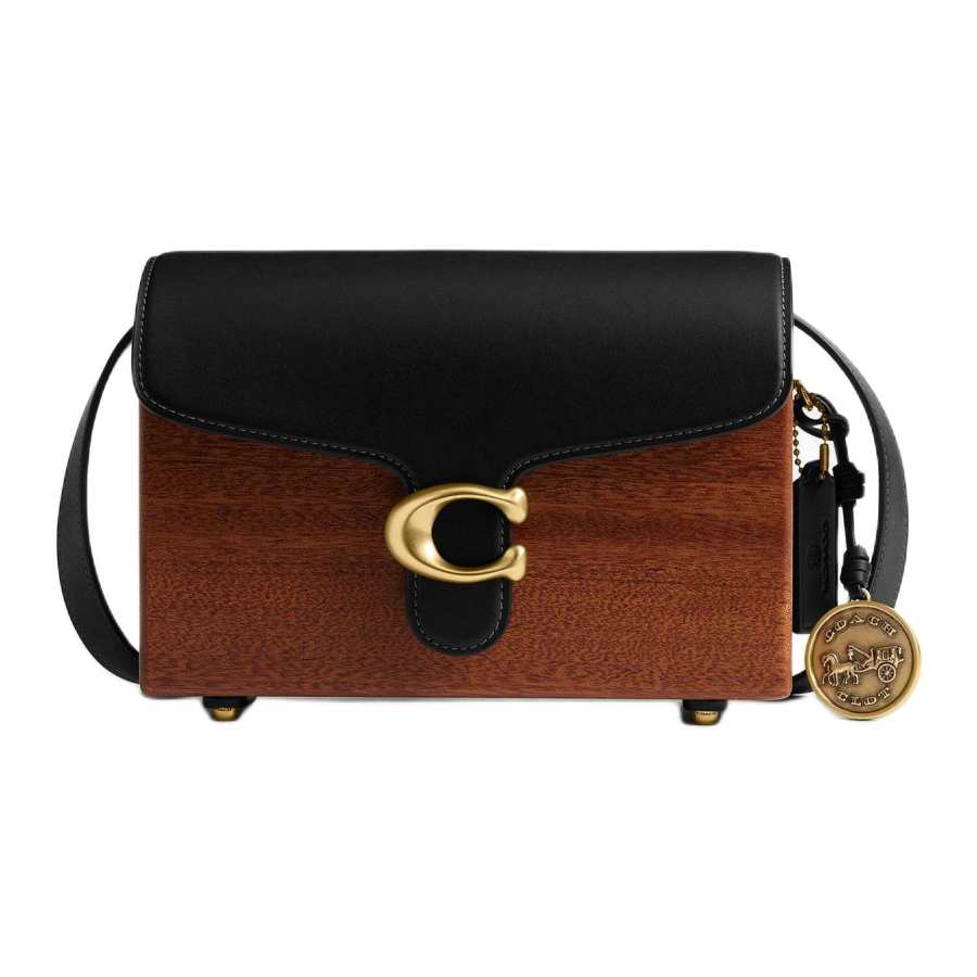 COACH CLOT Collaboration Tabby Cow Leather Shoulder Bag Small Women's Mixed Brown