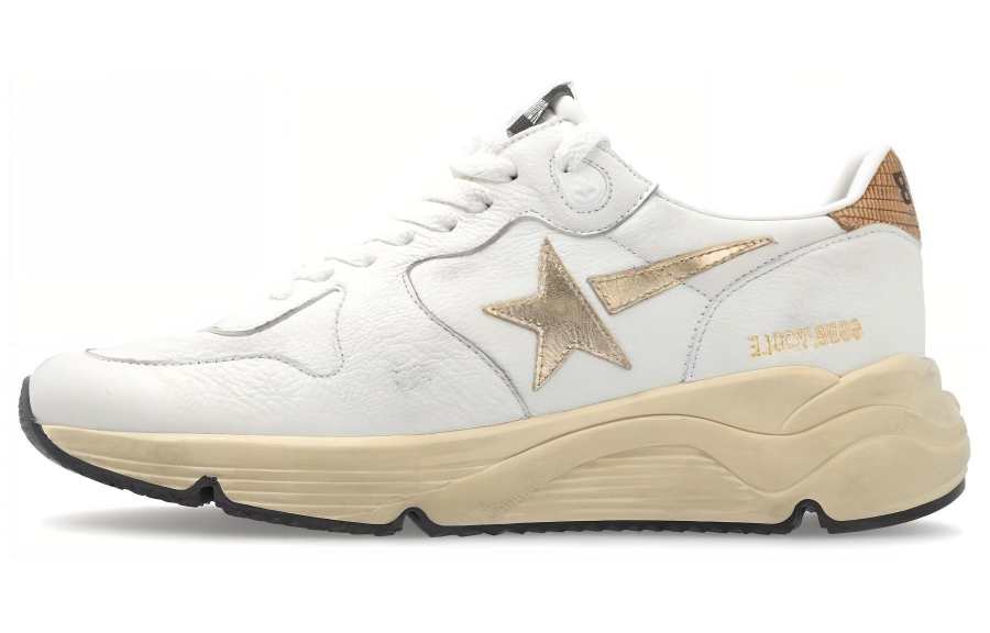 Golden Goose Running Sole White Gold Women's