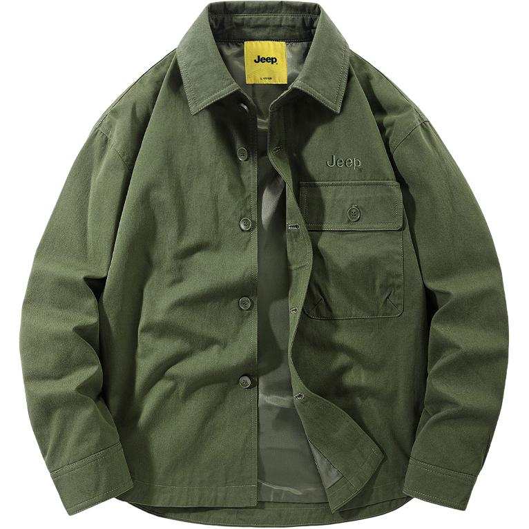 Jeep Shirts Unisex Lapel Moderate Workwear